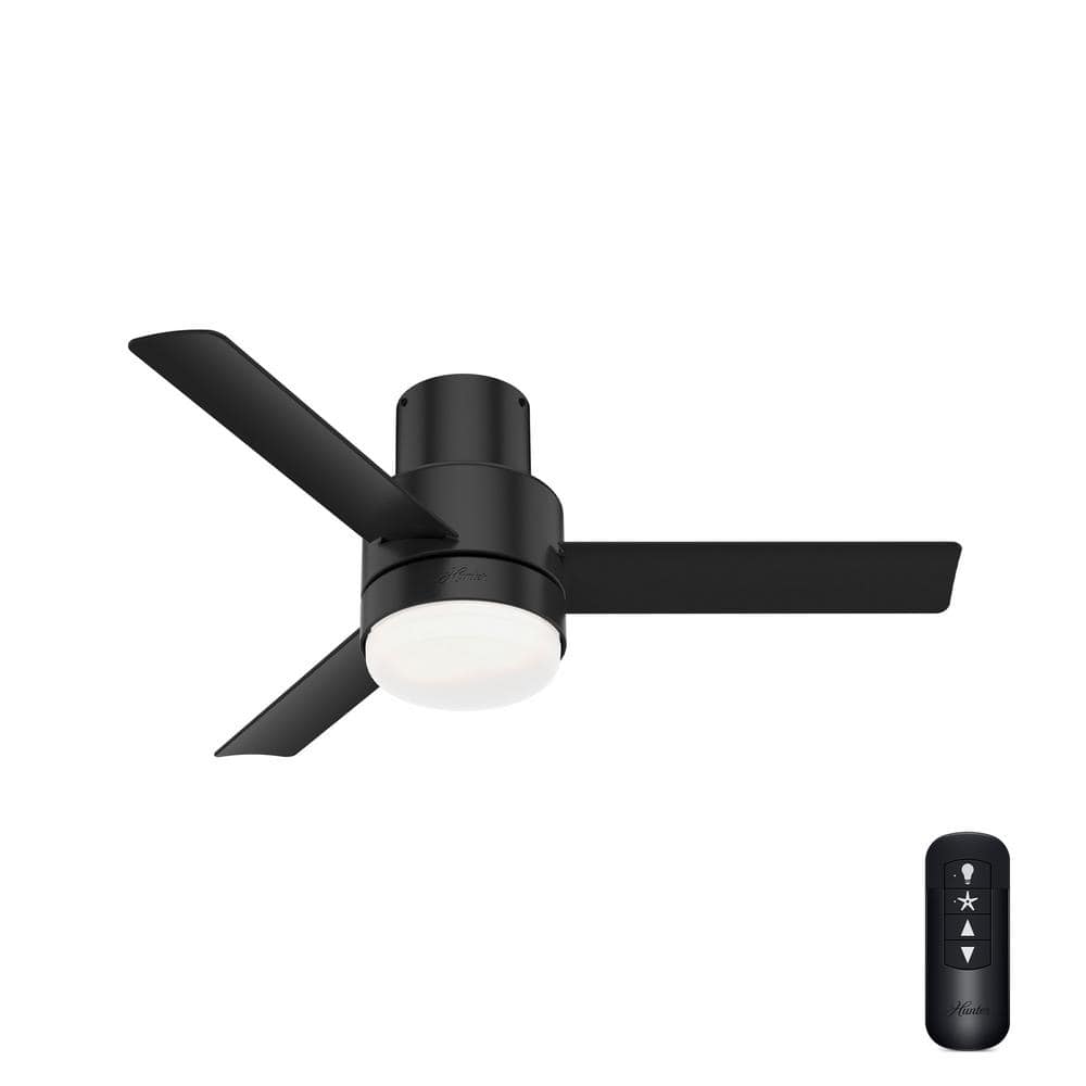 Gilmour 44" Matte Black Low Profile Ceiling Fan with Remote