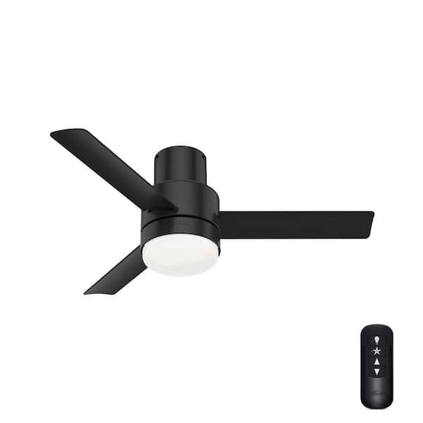 Hunter Gilmour 44 in. LED Indoor/Outdoor Matte Black Ceiling Fan with Light Kit and Remote