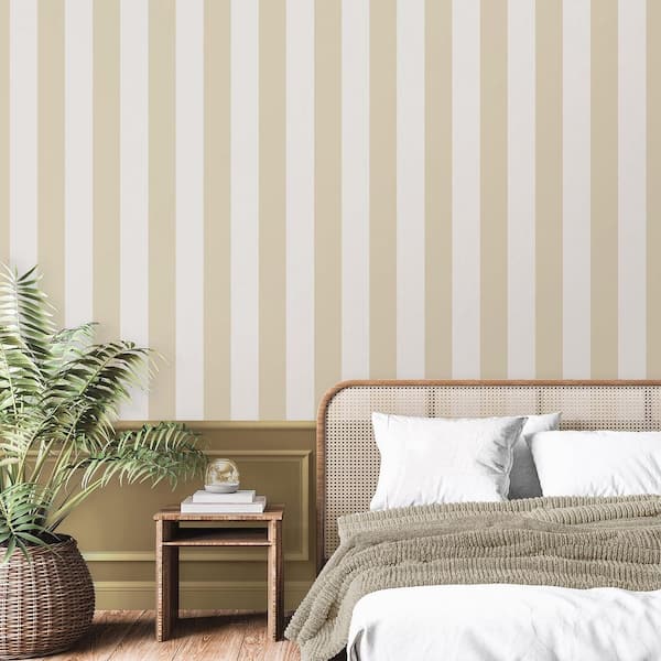Tavish Yellow Stripe Non-Pasted Wallpaper, 57.5 sq. ft.