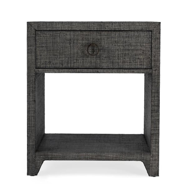 Butler Specialty Company Bar Harbor Charcoal 1-Drawer 24 in. W. Raffia Nightstand