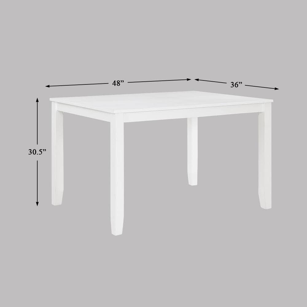 White Birch Veneer 5-Piece Dining Set with Lattice-Back Chairs