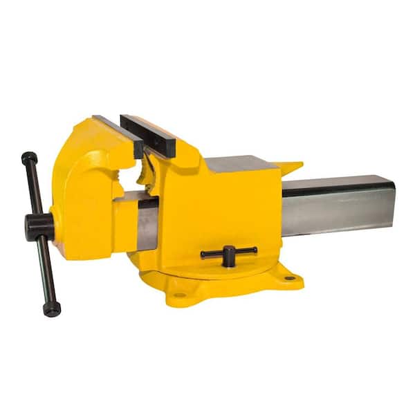 High Visibility All Steel Utility Workshop Bench Vise Serrated Steel Jaws 10 in 