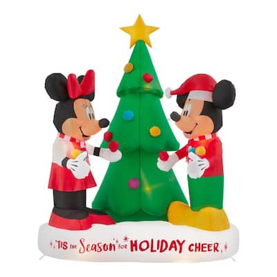 6 ft Pre-Lit LED Disney Airblown Mickey and Minnie Scene Christmas Inflatable