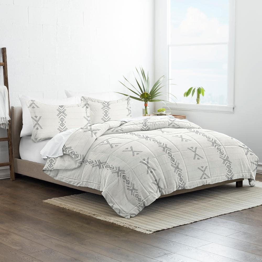 Gray Twin Reversible Microfiber Down Alternative Bedspread Set