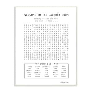 12 in. x 18 in. "Black and White Laundry Room Crossword Puzzle Sign Wall Plaque Art" by Shawnda Craig