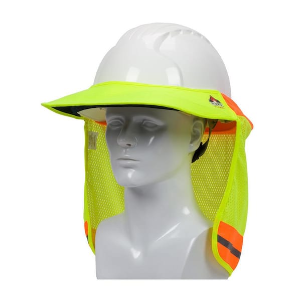 EZ-Cool Hi-Vis Yellow Mesh Polyester Hard Hat Visor and Neck Shade