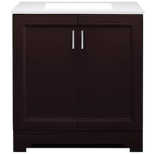 Willowridge 30.5 in. W x 18.75 in. D x 34.375 in. H Single Sink Bath Vanity in Carob with White Cultured Marble Top