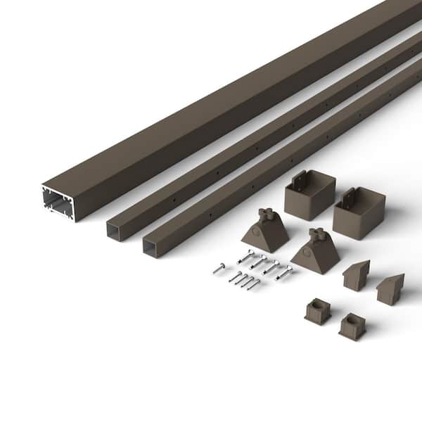 Cable Rail 8 ft. Textured Bronze Aluminum Rectangular Top Stair for Cable Railing System