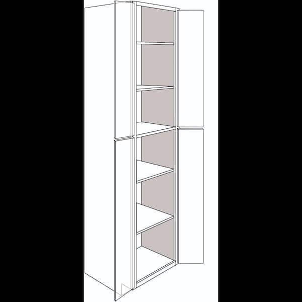 Hampton Bay Denver White Painted Shaker Stock Assembled Pantry Kitchen Cabinet (24 in. x96 in x24 in)