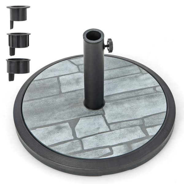 35 lbs. Patio Umbrella Base in Gray with Built-in Cement