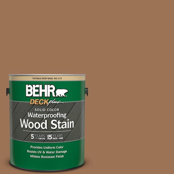 BEHR DECKplus 1 gal. #S240-6 Ranch Brown Solid Color Waterproofing Exterior Wood Stain