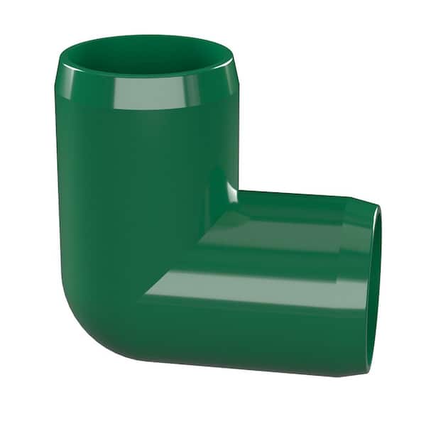 Pack of 8 Green FORMUFIT F03490E-GR-8 90 Degree Elbow PVC Fitting 3/4 Size Furniture Grade 
