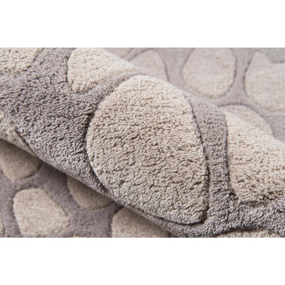 Silver Geometric Hand-Tufted Wool 8' x 10' Area Rug