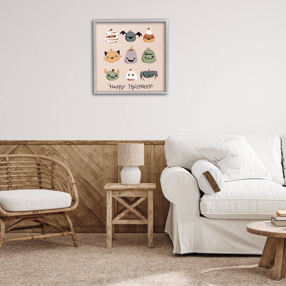Cute Halloween Costume Pumpkins by Sarah Hickman Gray Framed Typography Giclee Art Print 24 in. x 24 in. price history on PriceWatchPro