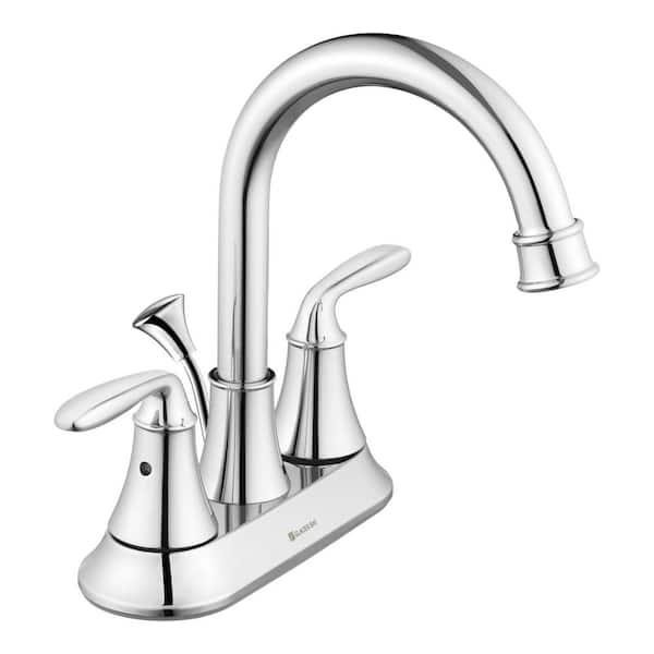 Glacier Bay Sadira 4 in. Centerset 2-Handle High-Arc Bathroom Faucet in Chrome