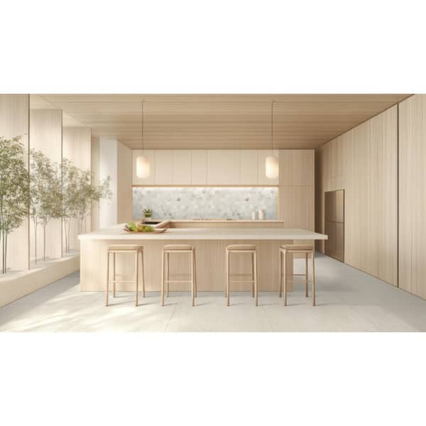 Barri Marfil 3D 48 in. x 48 in. Lappato Porcelain Shell Stone Look Floor and Wall Tile (15.5 sq. ft. /Case)