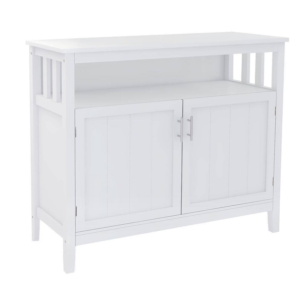 39.96 in. W x 15.75 in. D x 34.25 in. H in White MDF Ready to Assenmble Floor Kitchen Cabinet storage sideboard price history on PriceWatchPro