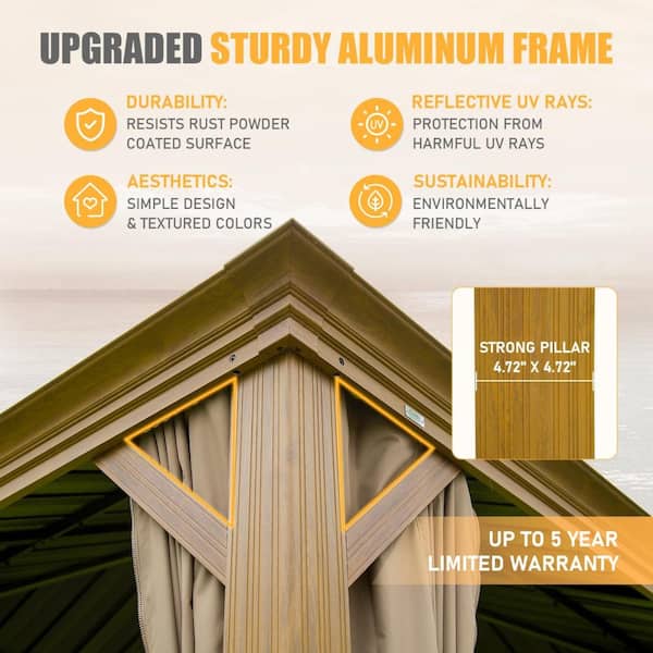 ToolCat 14x20 ft. Hardtop Gazebo, Metal Double Roof, Aluminum