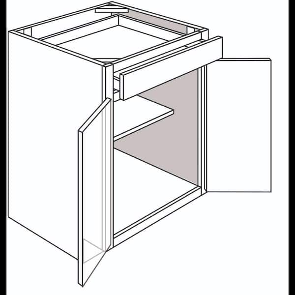 Hampton Bay Denver White Painted Shaker Stock Assembled Base Kitchen Cabinet (27 in. x34.5 in x24 in)
