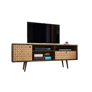 Liberty 71 in. Rustic Brown Composite TV Stand with 1 Drawer Fits TVs Up to 65 in. with Storage Doors