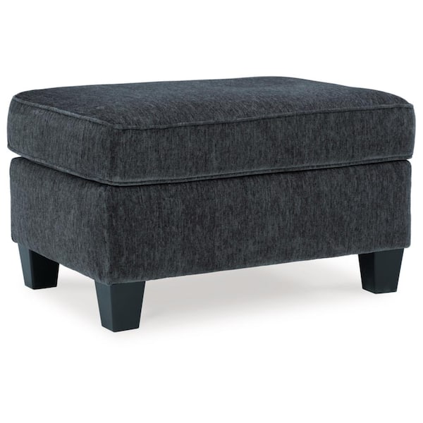 Signature DESIGN BY ASHLEY Abinger Black Polyester Rectangle Accent Medium Ottoman