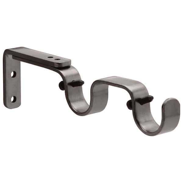 Double Curtain Rod Bracket In Metal, Extension Brackets For Curtain Rods