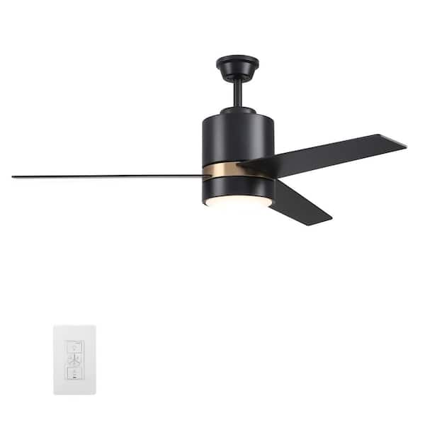CARRO Ranger 52 in. Integrated LED Indoor Black Smart Ceiling Fan with Light Kit and Wall Control, Works w/Alexa/Google Home