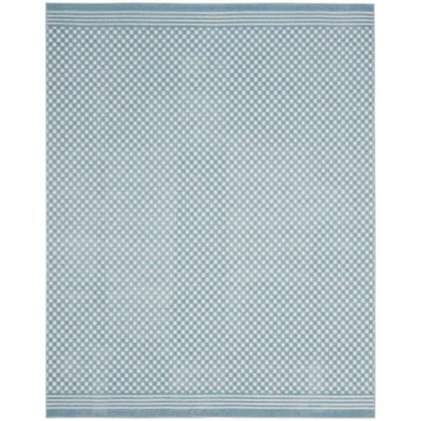 Nourison Casual Blue 8 ft. x 10 ft. Checker Contemporary Area Rug