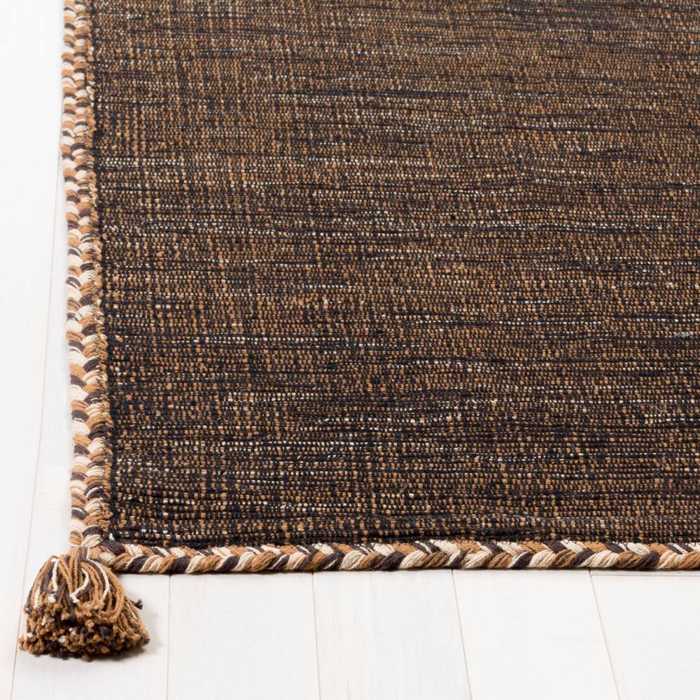 Coastal Charm Black and Off-White Cotton Square Area Rug