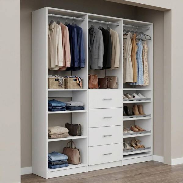 MODULAR CLOSETS Alto Collection 93 in. W Oak Wall Mounted Hang w