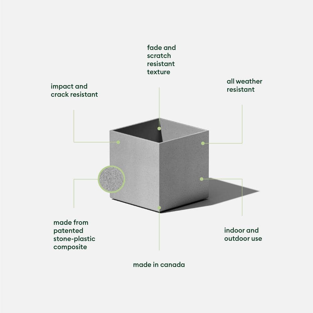 Geo Series 5" Gray Concrete Composite Cube Planter