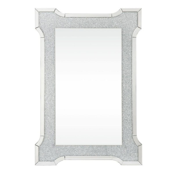 Benjara 0.98 in. W x 47.24 in. H Wooden Frame Silver Wall Mirror