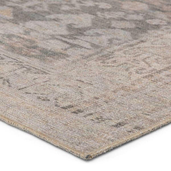 Machine Washable Oakley Gray 4 ft. x 8 ft. Medallion Area Rug