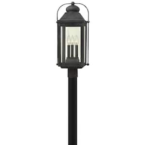 Anchorage 3-Light Aged Zinc Outdoor Post or Pier Mount