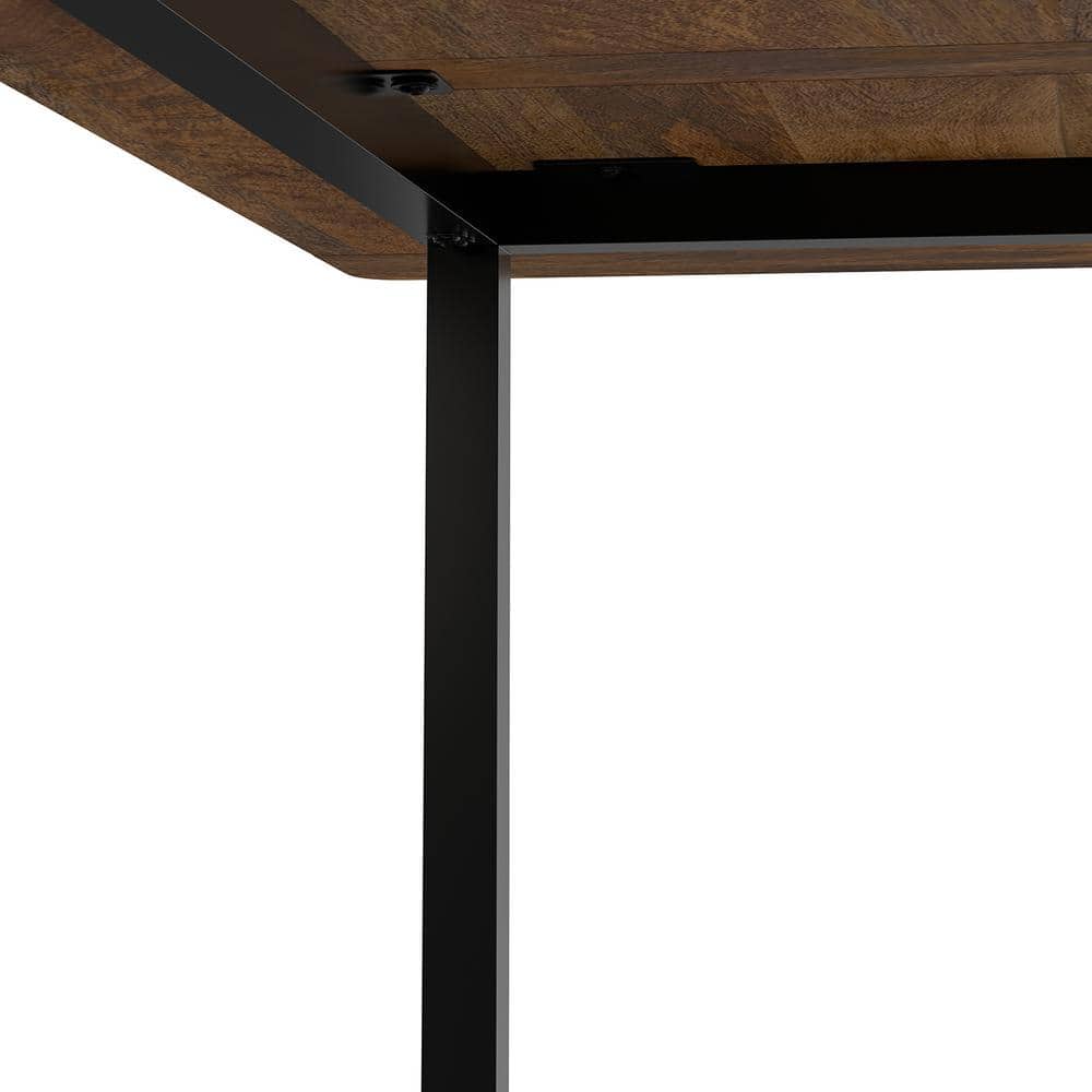 Campbell 72" Burnt Wax Mango Wood Industrial Dining Table