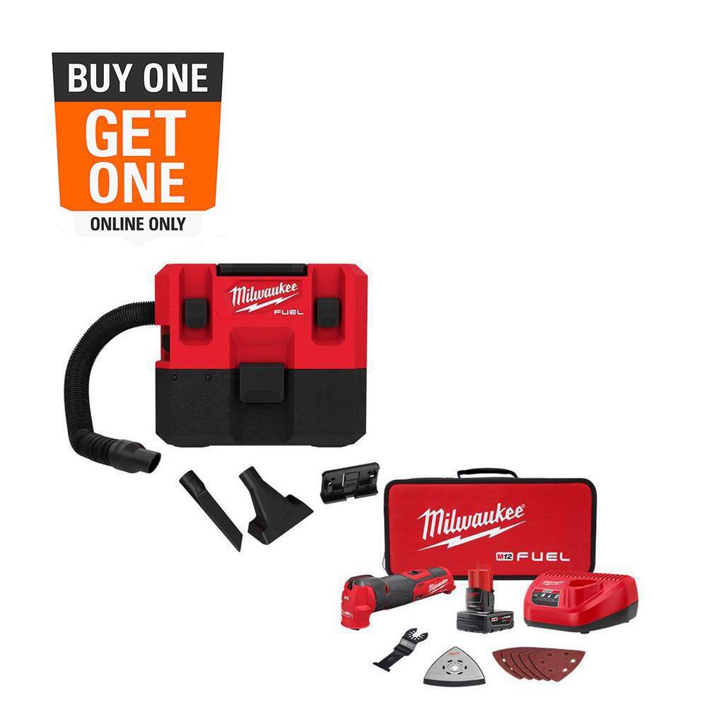 M12 FUEL 12-Volt Lithium-Ion Cordless 1.6 Gal. Wet/Dry Vacuum with M12 FUEL Cordless Oscillating Multi-Tool Kit price history on PriceWatchPro