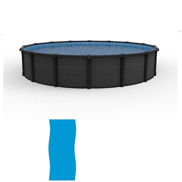 Bimini 24 ft. Round 52 in. Deep Hard Sided Above Ground Starter Pool Package