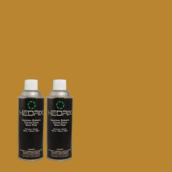 Hedrix 11 oz. Match of 340D-7 Golden Green Semi-Gloss Custom Spray Paint (2-Pack)