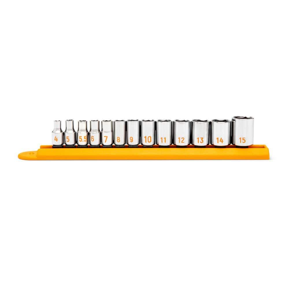 GEARWRENCH 1/4 in. Drive 6-Point Metric Hi-Viz Socket Set (13