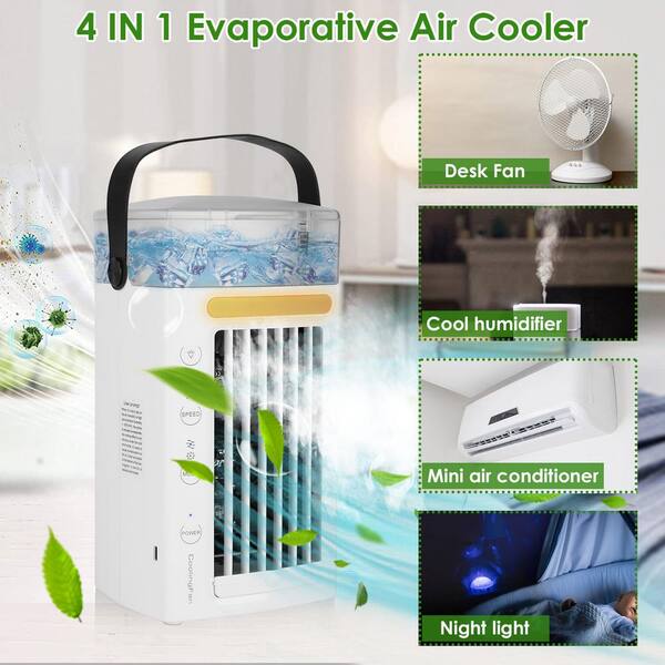 Portable 2024 Air Conditioner Evaporative Cooler 4 Mode 3 Speed Timer White