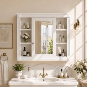 Zenith 48 in. x 29 in. x 4.25 in. Frameless Mirrored Tri-View