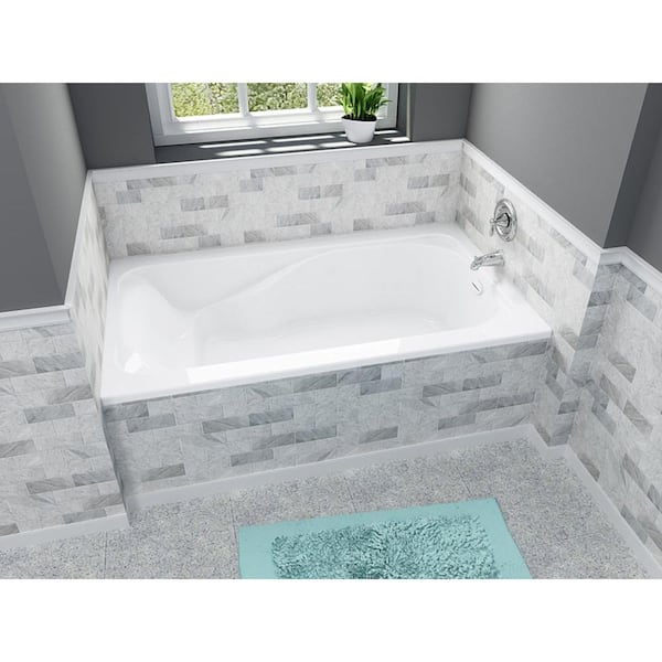 Cadet 72 in. x 42 in. Rectangular Soaking Bathtub with Reversible Hand Drain in White