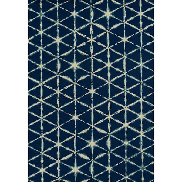 Momeni Baja Blue 8 ft. X 13 ft. Geometric Easy Care Area Rug