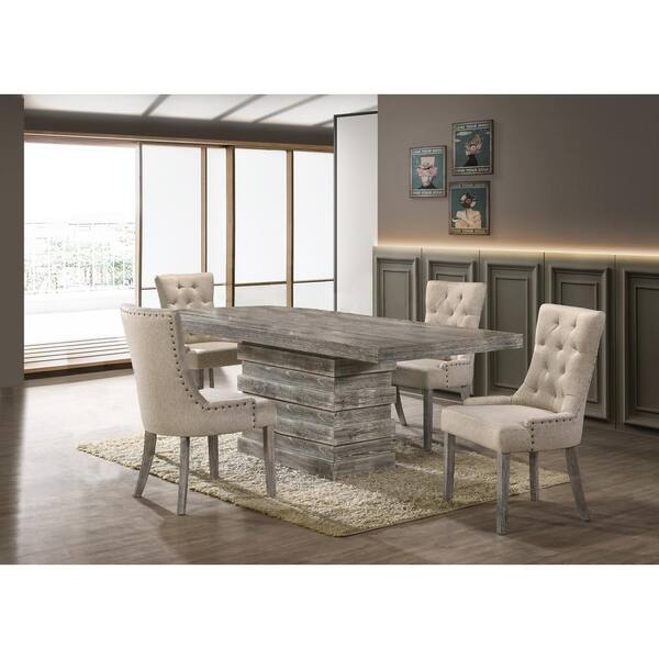 Crystal 5 Pieces Mocha Rectangular Dining Set CRYSTM5 The Home Depot