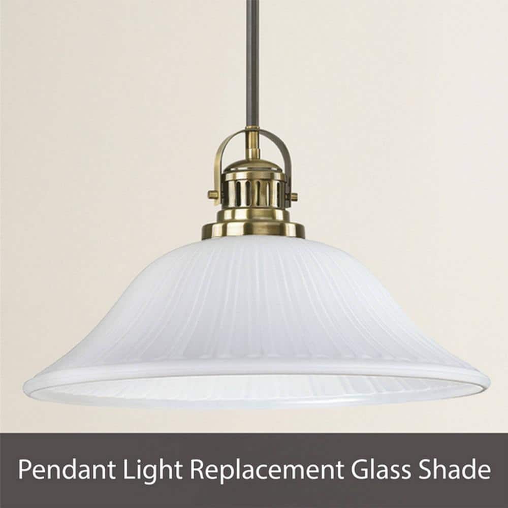 Frosted White Glass Bowl Pendant Shade, 9-7/8" Diameter