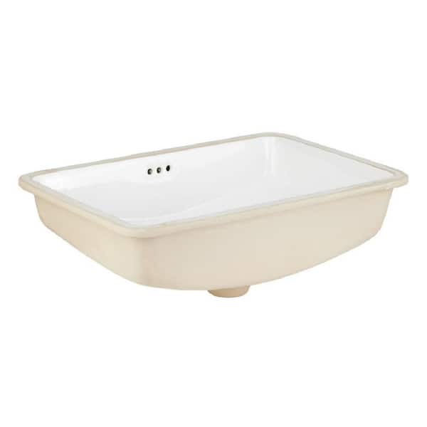 SIGNATURE HARDWARE Myers 23.13 in. Corner Bathroom Sink in White Vitreous China