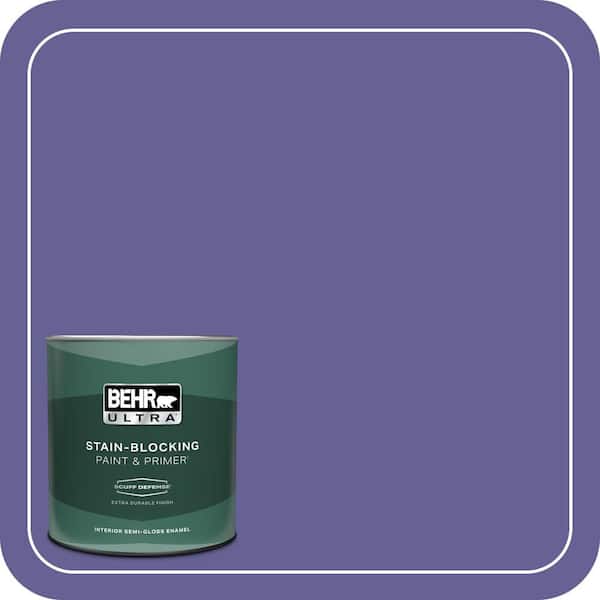 BEHR ULTRA 1 qt. #T15-13 Prime Purple Extra Durable Semi-Gloss Enamel Interior Paint & Primer