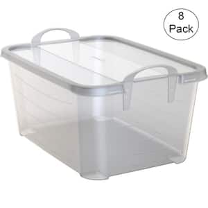 Clear Stackable Closet Organization and Storage Box, 55 Qt. (8-Pack)