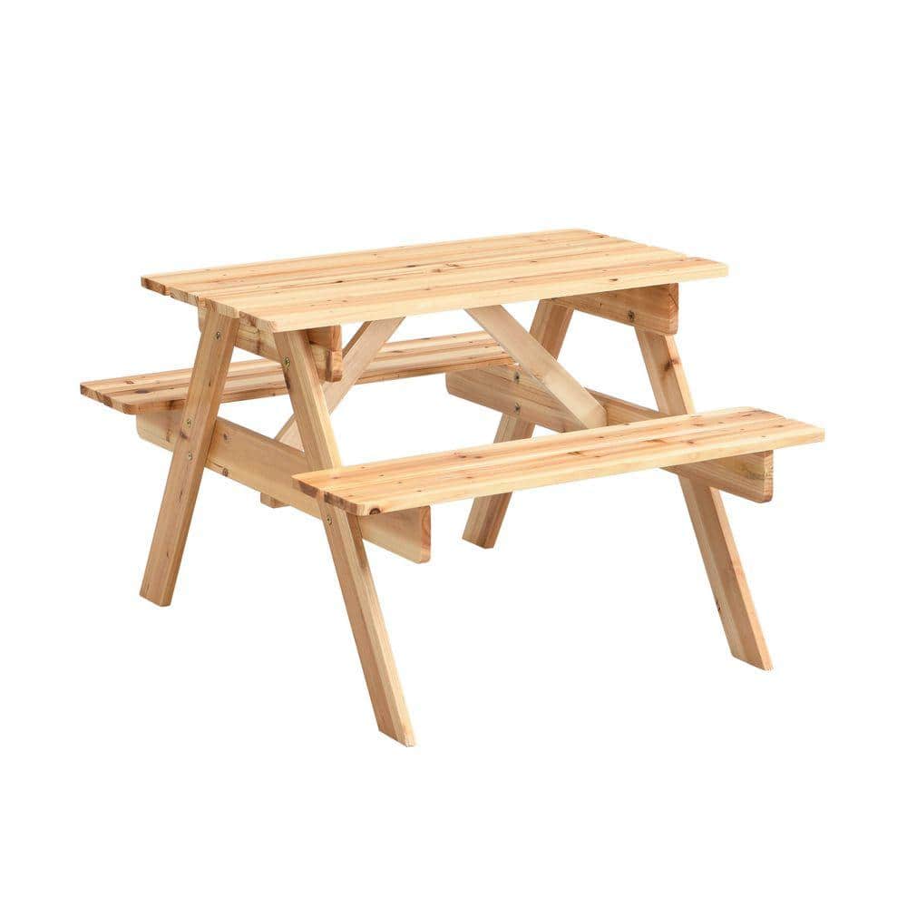 Wood Kids Table and Chair Set, Children's Activity Furniture for Dining, Drawing, Reading & Play, Easy-to-Clean Surface