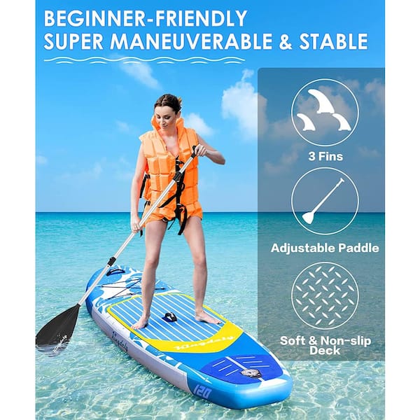10' Inflatable Paddle Board Stand Up Paddleboard Surfboard SUP Accessories Blue 
